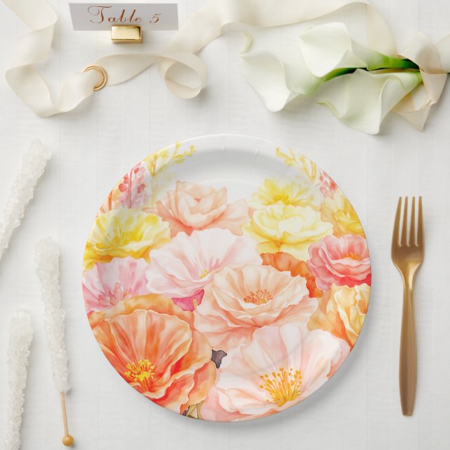 Blumenplatte Hochzeit/Dusche Pappteller (Hochzeit)