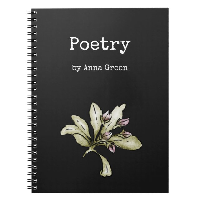 Blumenpoesie zum Schreiben eines Notebooks Notizblock (Vorderseite)