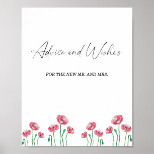 Blumenposter mit Glückwünschen für Frischvermählte Poster