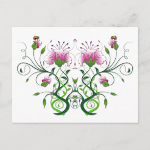 Blumenpostkarte: Blume Symmetrie Postkarte