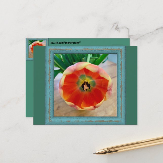Blumenpostkarte Postkarte (Vorderseite/Rückseite Beispiel)