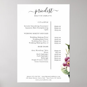 Blumenpreisliste Poster