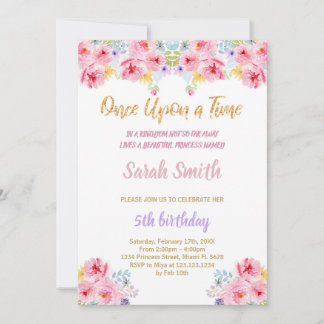 BlumenPrinzessin Glitzer zum Geburtstag Einladung