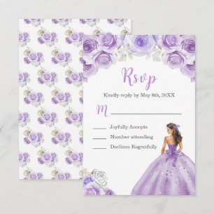 BlumenPrinzessin in einem Lila Dusty RSVP Karte