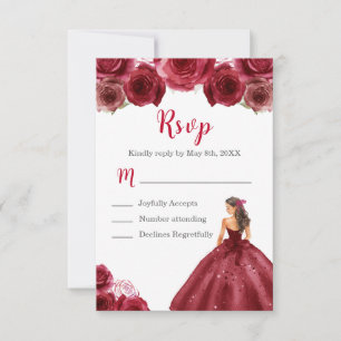 BlumenPrinzessin in einem roten Kleid RSVP Karte