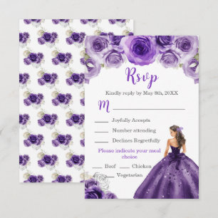 BlumenPrinzessin in einer dunklen Lila Dressurwahl RSVP Karte