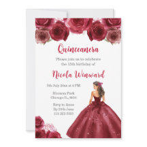 BlumenPrinzessin in Rotem Kleid Quinceanera