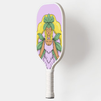 Blumenprinzessin Königin Blumen Blätter Wald Elfen Pickleball Schläger