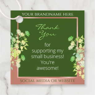 Blumenprodukte liefern Waldgrün und Rose Gold Geschenkanhänger