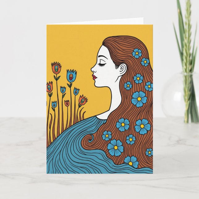 Blumenprofil Muttertagskarte Karte (Vorderseite)