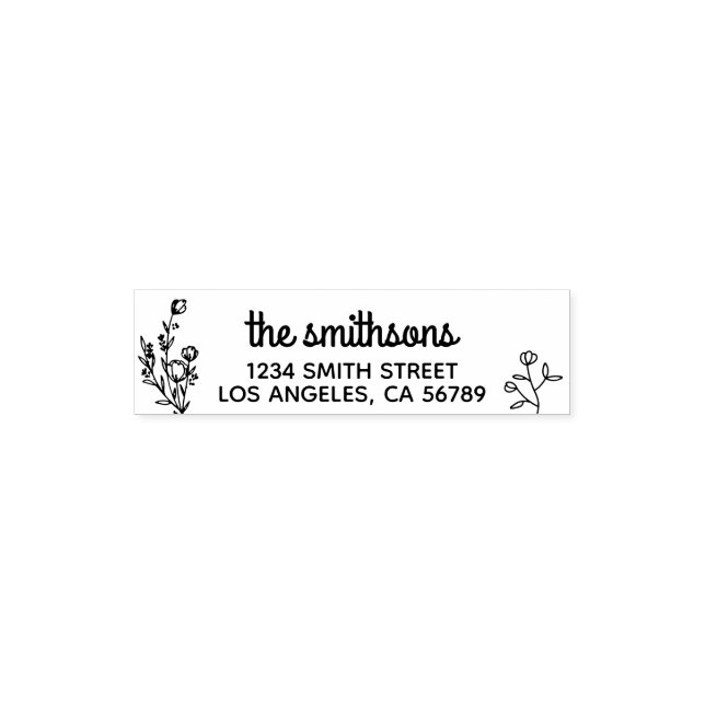 Blumenrahmen Botanische Signatur Mini Permastempel (Design)