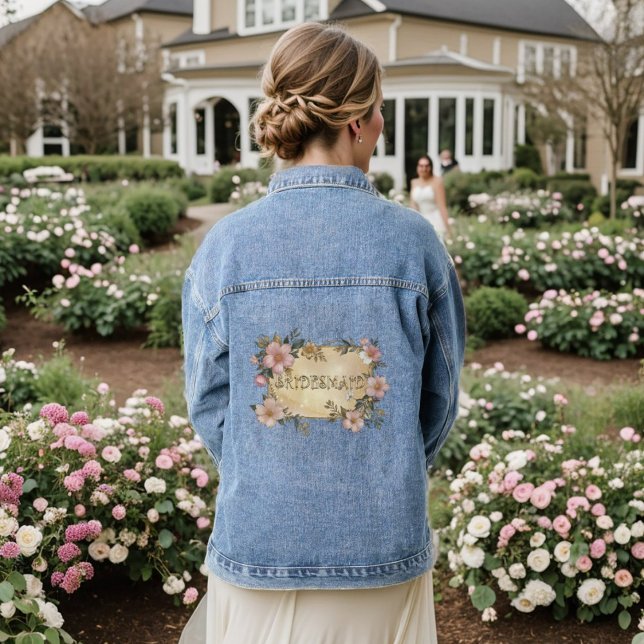 Blumenrahmen Bridesmaid Denim Jacket Jeansjacke (Von Creator hochgeladen)