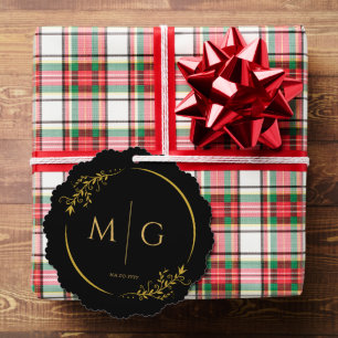 Blumenrahmen Elegantes personalisiertes Monogramm Ornament Karte