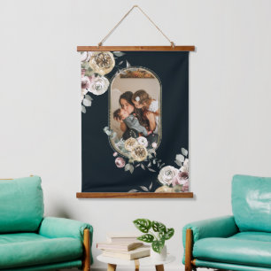 Blumenrahmen Foto Personalisiert Wandteppich Mit Holzrahmen