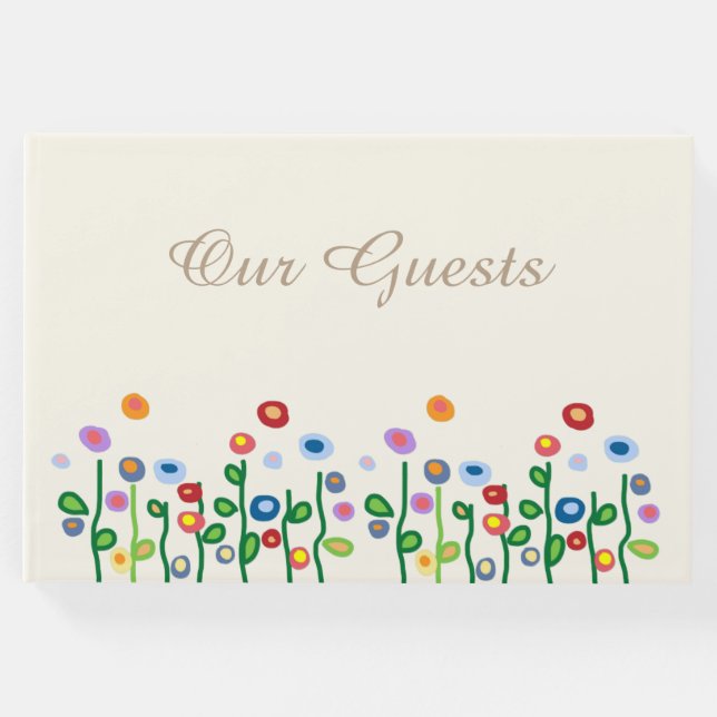 Blumenrahmen für hellcreme Gästebuch (Vorderseite)