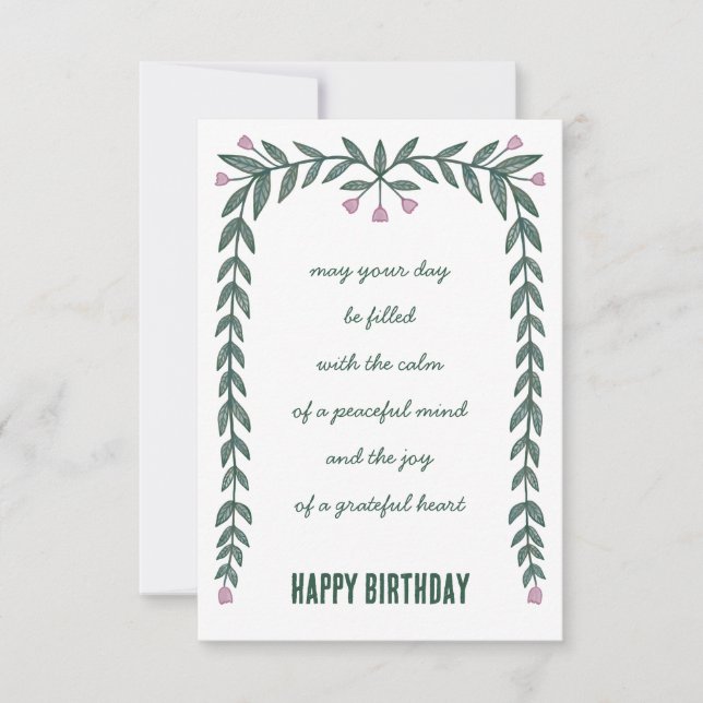 Blumenrahmen Inspirationsorientierter Geburtstag Karte (Vorderseite)