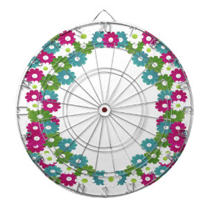 Blumenrahmen mit Individuelle Name Dartscheibe