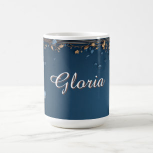 Blumenrahmen mit individuellem Namen Kaffeetasse