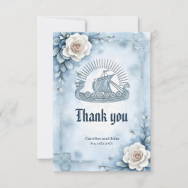 Blumenrahmen mit Rose und keltisches Design. Dankeskarte