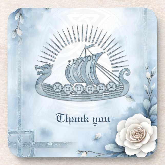 Blumenrahmen mit Rose und keltisches Design. Getränkeuntersetzer (Vorderseite)