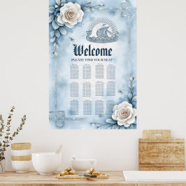 Blumenrahmen mit Rose und keltisches Design. Poster