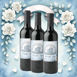 Blumenrahmen mit Rose und keltisches Design. Weinetikett