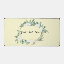 Blumenrahmen mit Text Schreibtischunterlage