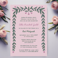 Blumenrahmen Modernes Bar Bat Mitzvah Girl
