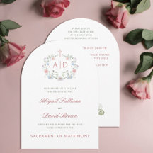 Blumenrahmen Monogramme Katholische Hochzeitseinla