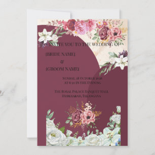 BLUMENRAND Indische Hochzeitseinladung Einladung