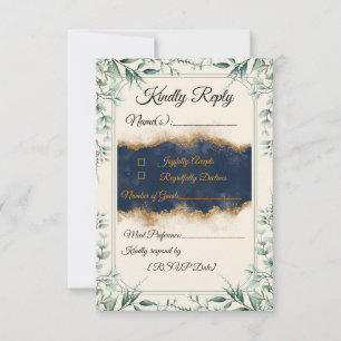 Blumenrand-RSVP-Karte   Elegante weiße Hochzeit  RSVP Karte
