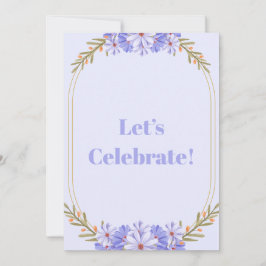 Blumenrand, violetter Designhintergrund Einladung