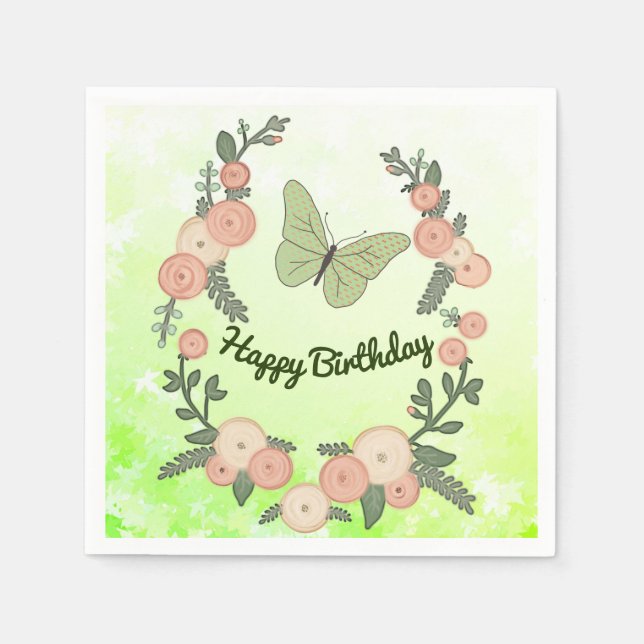 Blumenranke Serviette (Vorderseite)