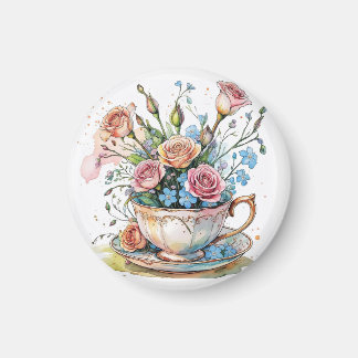Blumenrankenmuster – sanfte Boho-Kunst im Wasserco Magnet