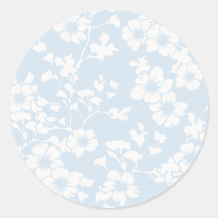 Blumenrankgitter - Puderblau Runder Aufkleber