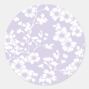 Blumenrankgitter - Staubiges Lavendel Runder Aufkleber
