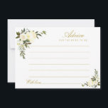 Blumenratschläge für Elfenbein Hinweiskarte<br><div class="desc">Ein einfaches Blumendesign mit wunderschönen Blume aus Grün und Elfenbein. Sie können die Farben und Textdetails ändern.</div>