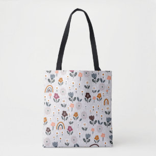 Blumenrauschen: Handgezeichnete Nahtlose Textur Tasche