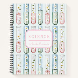 Blumenreagenzglas Wissenschaft Notizbuch