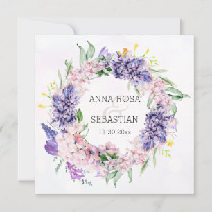 *~* Blumenreath Boho QR UAWG AR12 Hochzeit Einladung