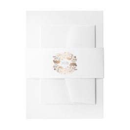 Blumenreath Gold und White Elegante Hochzeit Einladungsbanderole