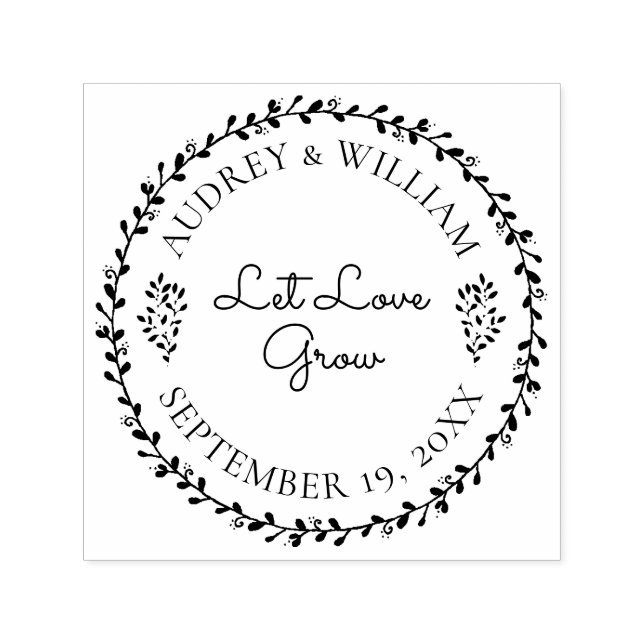 Blumenreath Lasse Liebe wachsen Gastgeschenk Hochz Permastempel (Design)