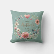 Blumenreath mit einem Schmetterlingstag zum Mutter