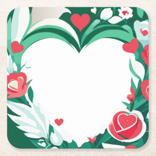 blumenreich rechteckiger pappuntersetzer