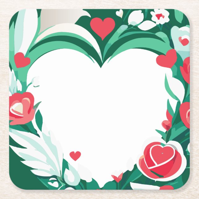 blumenreich rechteckiger pappuntersetzer (Vorderseite)