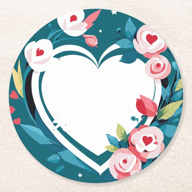 blumenreich runder pappuntersetzer (Vorderseite)