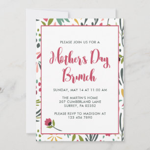 Blumenreicher Muttertagsbrunch Einladung