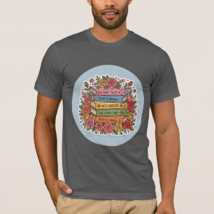 Blumenreiches Buchwurm-T-Shirt Süßes Lesen & Ros T-Shirt