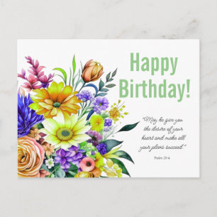 Blumenreiches Geburtstagssegen Postkarte