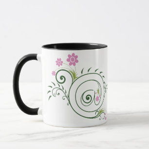 Blumenreiches @-Zeichen Flourish Tasse